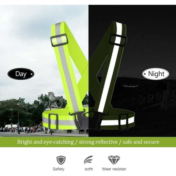 2-pack High Visibility Reflective Vests, Adjustable for Night Running, Hiking, Jogging, Dog Walking