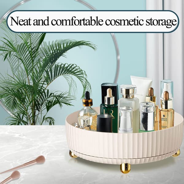 Striped Fence Rotating Storage Rack, Cabinet Turntable, 360 Rotating Makeup Organizer, Kitchen Turntable, Perfume Tray