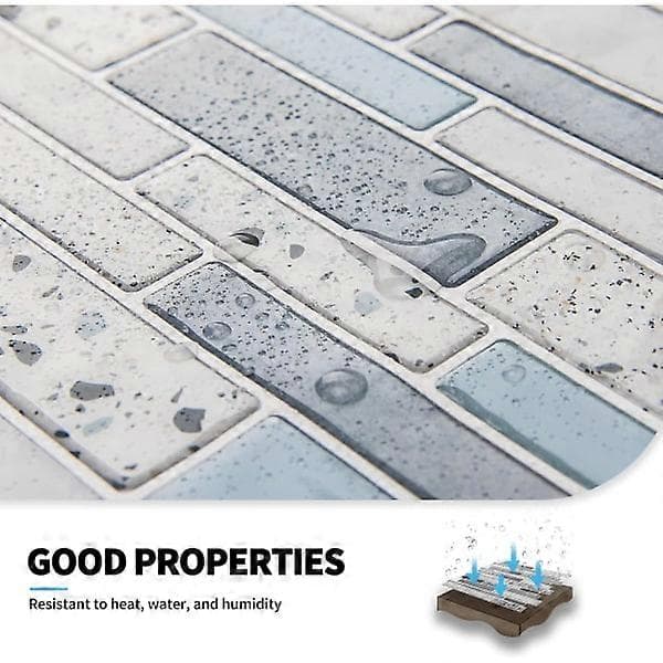 1 pc Self-Adhesive Wall Tiles Vinyl Kitchen Backsplash Marble Wall Decals Blue 30x30cm