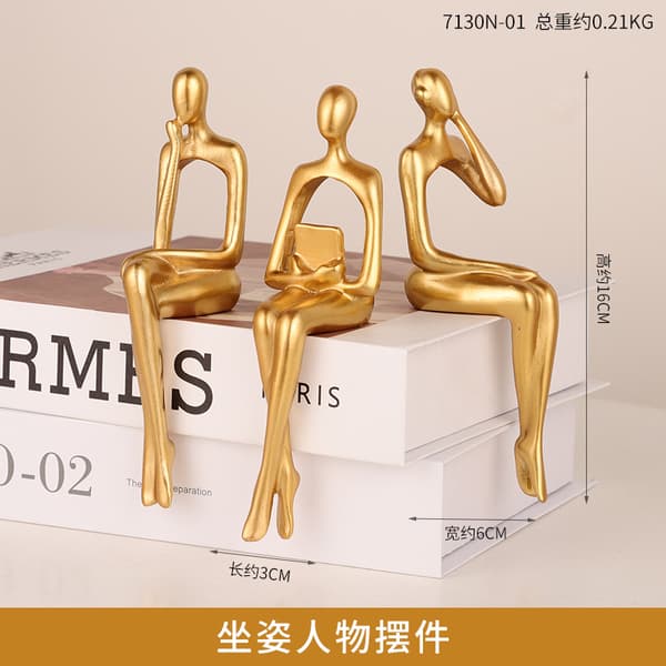 Guld Heminredning Ballong Figur Dekor, Liten Keramik Djur Staty H