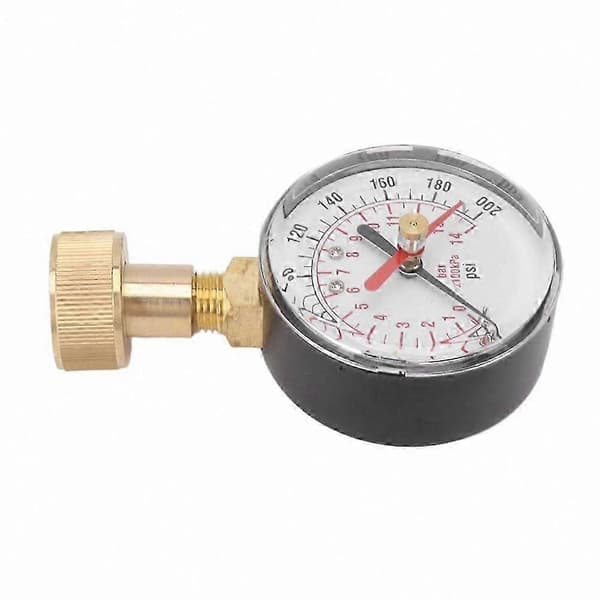 Vanntrykkmåler 0-200PSI Universal Testmåler 3/4 Innvendig Slangegjenge Erstatning