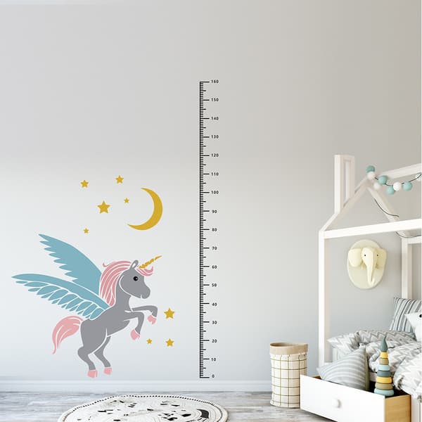 Mät Höjd Enhörning väggdekal Väggdekaler Mural Dekaler