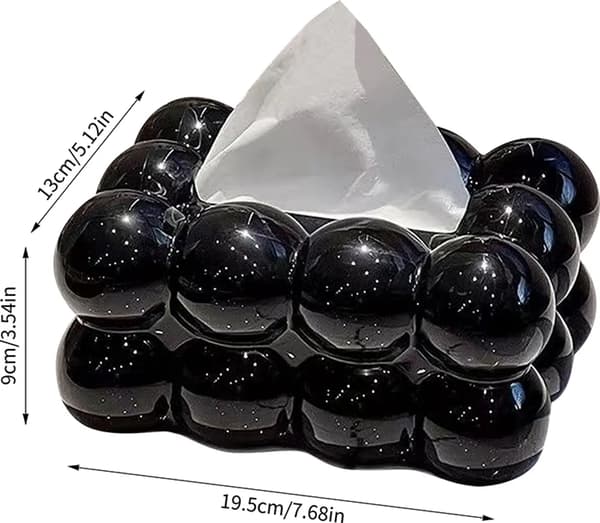 Cotton Candy Tissue Box Cosmetic Tissue Box Tissue Dispenser Paper Storage Box Table Decoration (Black)