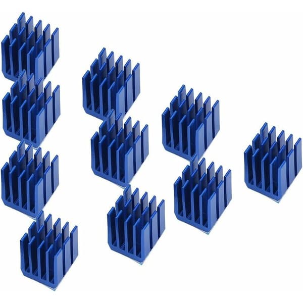 10-pak blå aluminium stepmotor køleplader til TMC2100 3D-printer (9912MM) longziming
