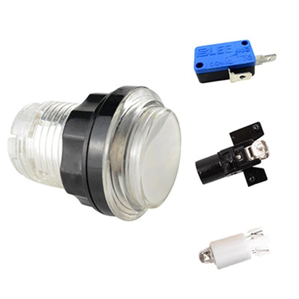 10 stk LED-belyste fuldfarve trykknapper til arkade DIY-dele Jamma Nx Ft
