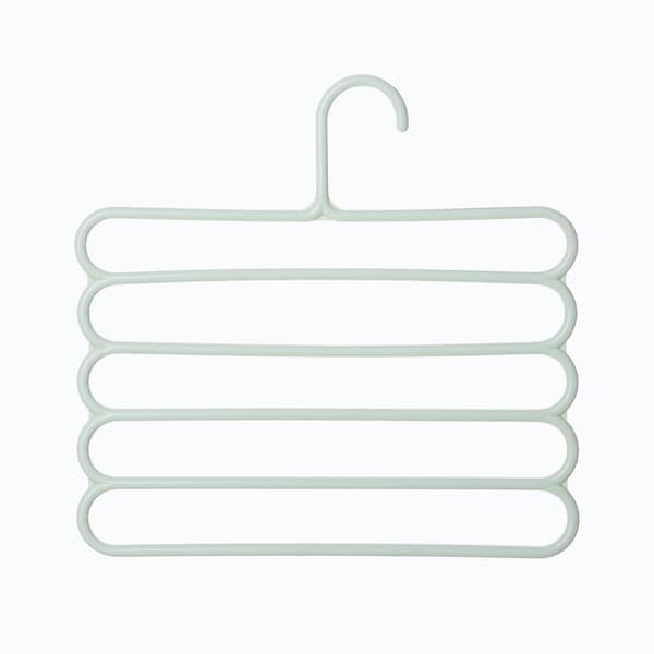 Non-slip 5-layer wardrobe trouser organizer, multifunctional space-saving clothes hanger for clothes, trousers, scarves, ties (3-pack)
