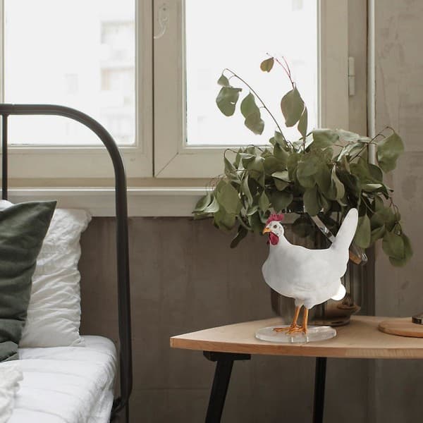 LED-egglampe i resin, kyllingegglampe, bordlampe, lys, 3D-høne som legger egg A~