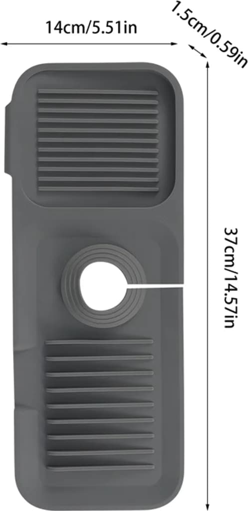 Silicone Drain Mat, Sink Mat, Drying Mat, Sink Splash Guard for Kitchen Bathroom Bar (Dark Grey)
