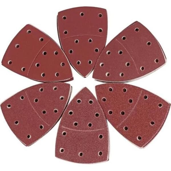 Pack of 60 triangular sanding sheets 105 x 152 mm – Assorted grits P40/60/80/120/180/240