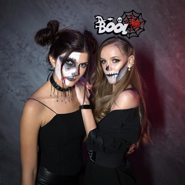 Halloween Hodebånd Edderkoppnett Hvit Flaggermus Skalle Hexehatt Hårtilbehør Hodebånd for Kvinner og Gutter Hodebånd Rød Edderkopp