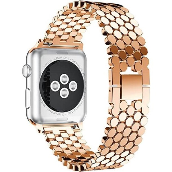 38mm Apple Watch-rem, AISPORTS 38mm rustfritt stål iWatch-rem for Applewatch 8 - Rose Gold