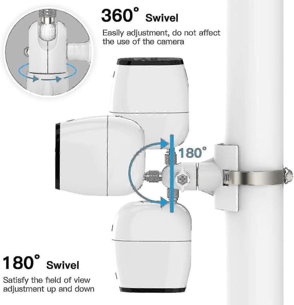 Universal Pole Mount for Arlo Pro 4 Arlo Pro 3 Arlo Pro 2 Eufycam 2c Eufycam 1 and 2 Eufycam E Arlo Ultra Ultra 2 Security Camera (White - 1-Pack)