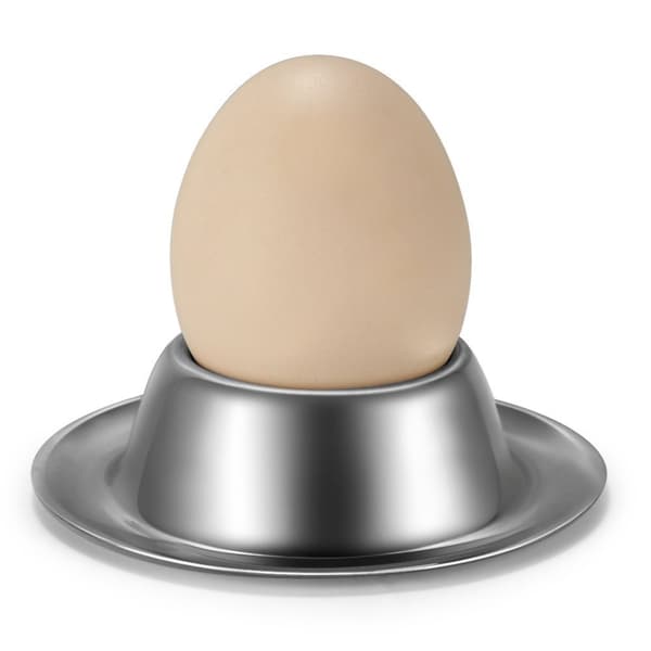Egg Cups - Set of 2 Stainless Steel Egg Cups - Stackable Holder for Hard-Boiled Eggs with Base for Serving, Breakfast, Brunch