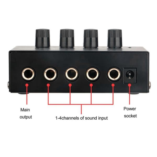 4-channel Stereo Headphone Amplifier, Ultra-low Noise, Independent Volume Control, Compact Headphone Amplifier 100-240V UK Plug
