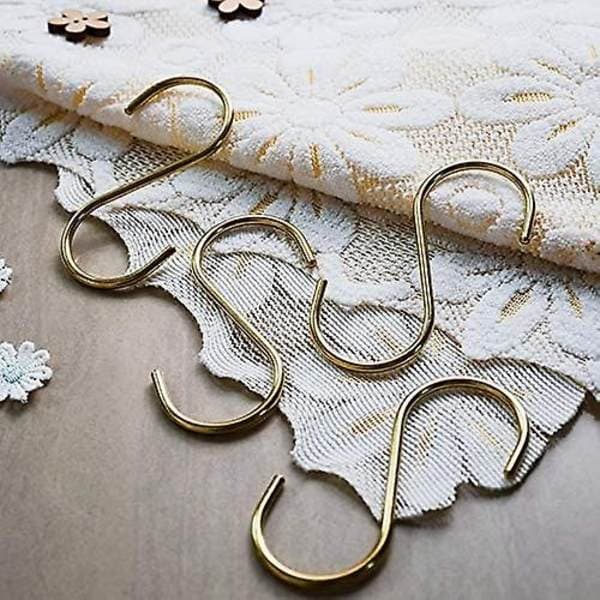 2025 New 6-pack S-hooks Gold S-shaped Brass Hooks Hanging Pot Lids Pans Coffee Cup Rack Hooks for Kitchen Bathroom-FX-