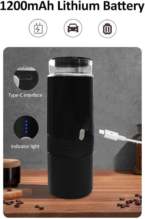 Portable Coffee Maker, 170ml Travel Wireless Electric Espresso Machine, Mini Capsule Coffee Maker