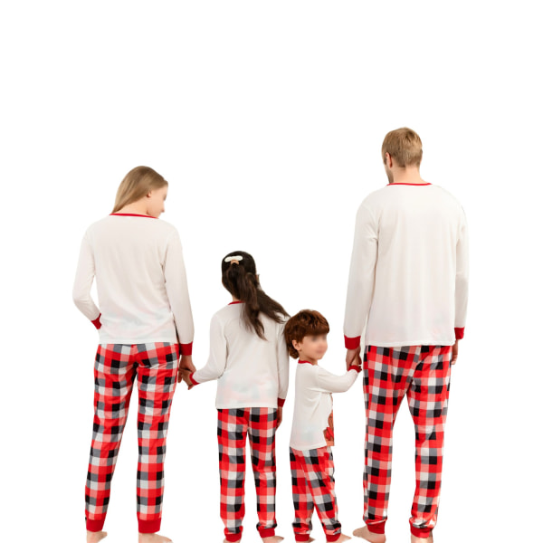 Family Crew Neck Sovkläder Holiday Letters Print Passform Matchande resår i midjan, Färg: Röd, Storlek: Barn: 4-5 år Ålder