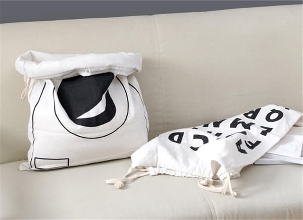 Large Canvas Laundry Bag with Drawstring for Toy Storage Travel Washing Machine