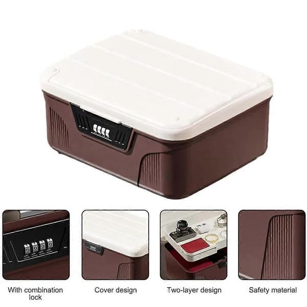 High-Quality Portable Four-Digit Password Lock Security Box Household Cash Jewelry Privacy Security Storage Box