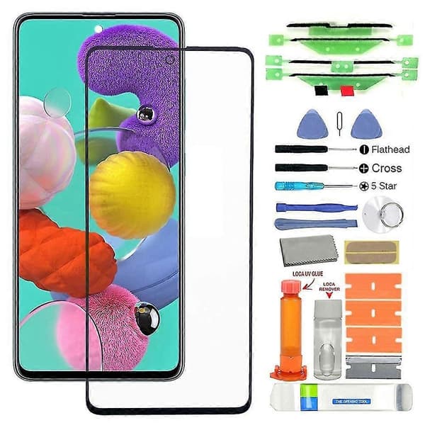 Erstatningssett med UV-lim for frontglass til Samsung Galaxy A51 5G A515 A71