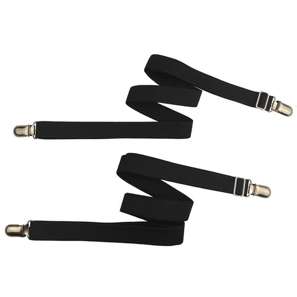 Adjustable Bed Sheet Straps - Set of 2, Black - Keep Your Sheets Securely in Place