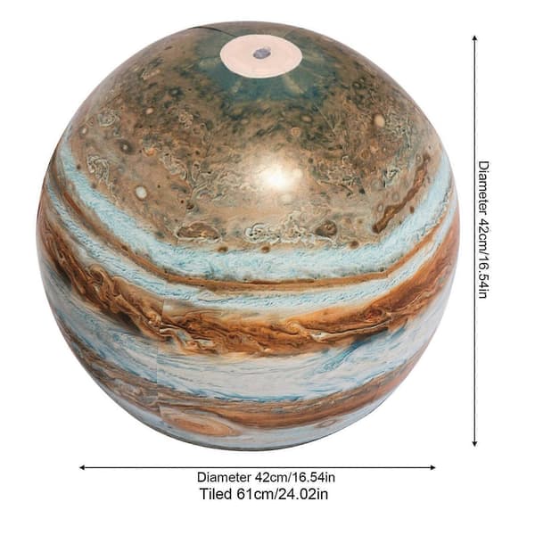 Lysende badebold med Jupiter-mønster - 61 cm selvlysende glødende poolbold (42 cm diameter)