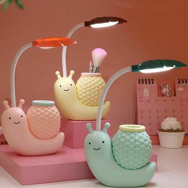USB-bordslampa barnens ögonmask tecknad knapp-grön