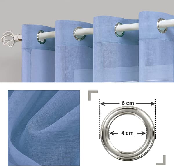 2-pack enfärgade blå gardiner 100x250 cm-FA-