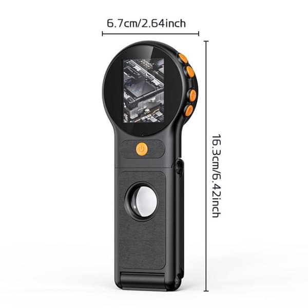 Digitalt mikroskop 2MP med 2 tommer display - Sort / Håndholdt d