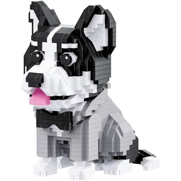 Mini Building Blocks Animal Set, DIY Micro 3D Building Toy Bricks (Husky 973pcs)