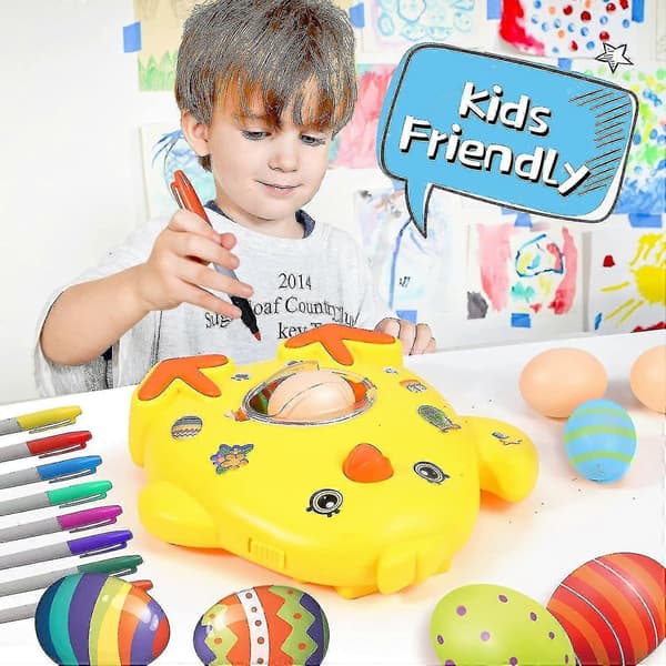 Easter Egg Machine, Easter Egg Decorating Kit, DIY Easter Egg Decorating Machine with Spinner, Egg Painting and Dyeing Machine Toy with [db]