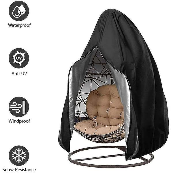 Egg-shaped patio chair cover with buckle and drawstring