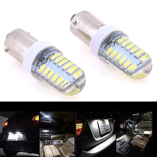 2 stk Ba9s T11 T4w 3014 24smd 12v LED billys, hvit
