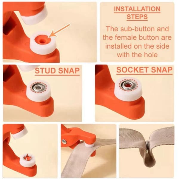 Five-claw buckle installation tool plier set invisible seamless snap fasteners are suitable for DIY crafts