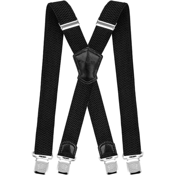 Extra strong suspenders with metal clips, 4 cm wide, adjustable X-back-FA-