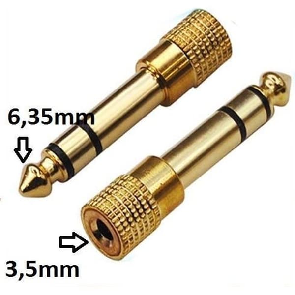 Jackadapter - Ny - 6,35 mm han til 3,5 mm hun - Lydkonverter
