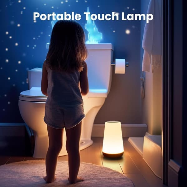 Natlampe - dæmpbar touchlampe til soveværelset - bærbar sengelampe