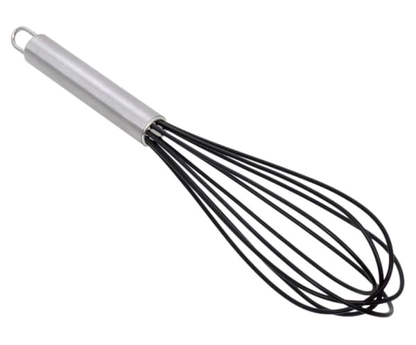 Kommercielt non-stick piskeris i rustfrit stål og silikone til køkkenet, sort, 12 tommer