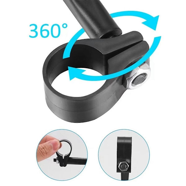 Universal Scooter Backspegel, Scooter Handtag Sidospegel 360° Rotation Säkerhetsspegel 1 Par Black