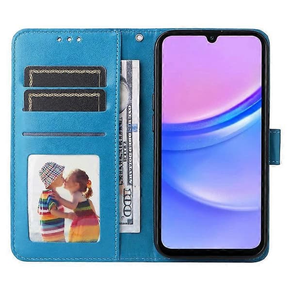 Compatible Case for Samsung Galaxy A16 5G / A16 4G with Sunflower Pattern, Leather Wallet Case [DB] Blue Blue