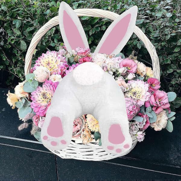 Bunny Butt for Wreath, Easter Wreath Decorations, Easter Outdoor Hanging Welcome Sign Wreath Attachment