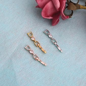 5x Necklace Bracelet Extender Crystal for Rhinestone Foldable Extension Clasp (Silver)