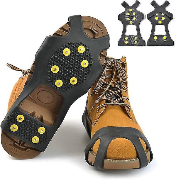 10-pigger Universal Ice No Slip Snow Shoe Spikes Grips Cleats -