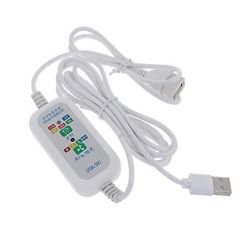 5V 4-hastighets fjernkontrollbryter 2-12 timers timer strømkabel for USB-vifte LED-lampe