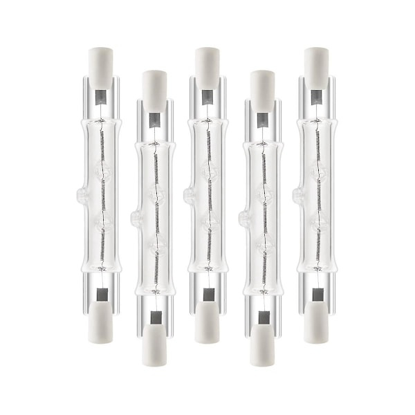 5-pack R7s 118mm 200W 230V, R7s Halogen Linear Light Source, Dimmable Halogen Lamp for Construction Work 200W 200W