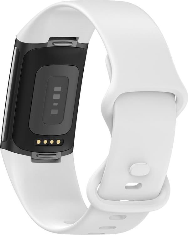 Luxury Large White Silicone Strap for Fitbit Charge 5 - Sport Band Replacement
