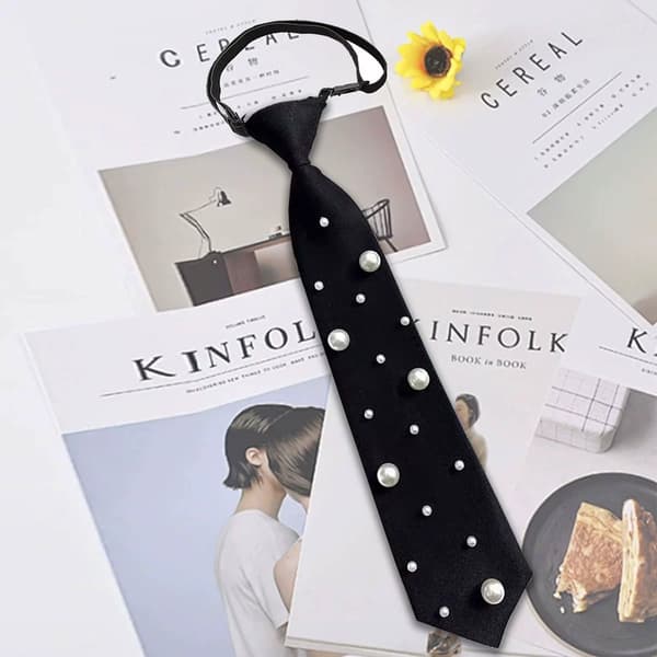 Sort Forbundet Slips Parret med Ensartet Slips, Elegante Slipsfester, Danse og Banketdates (Sort)