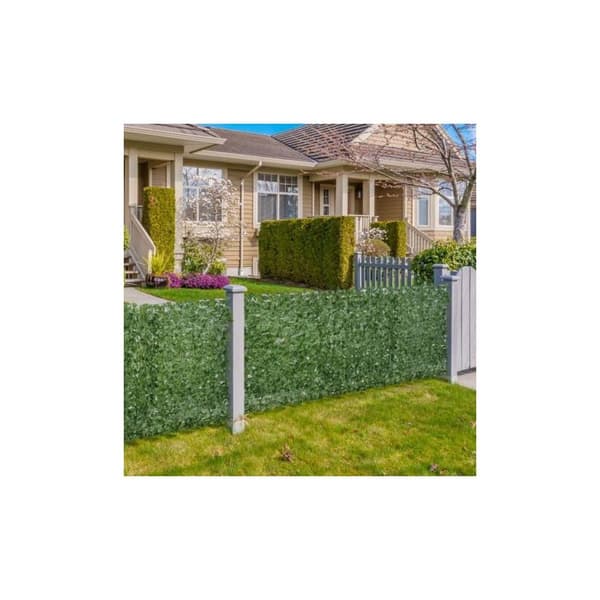 Artificial Hedge Privacy Screen Decorative Roll 3L x 1H m Realistic Beech Leaf UV-Resistant, Silk Leaves, Dark Green
