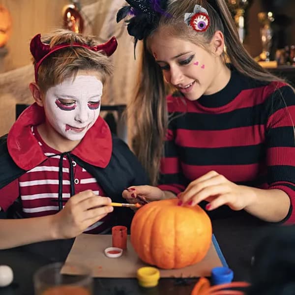 Halloween Mesh Barrettes, JANDH 4 skumle dekorative hårspenner