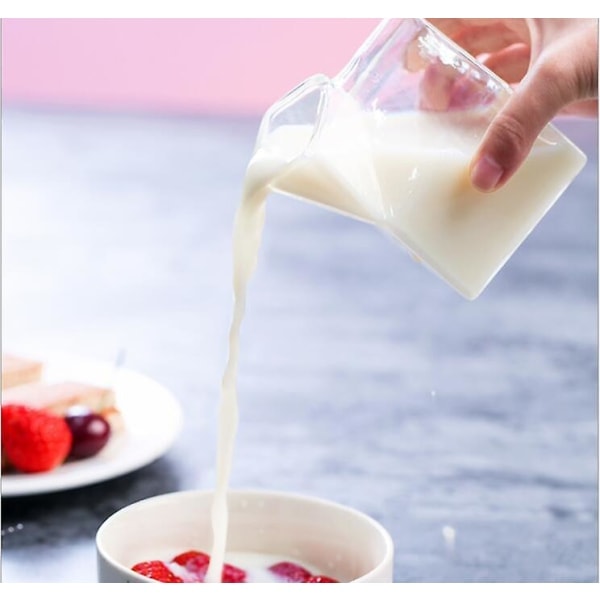 Pack Glas Mjölkkartong Klar Mini Gräddkanna Behållare Vattenkokare Kaffekopp Juiceflaska